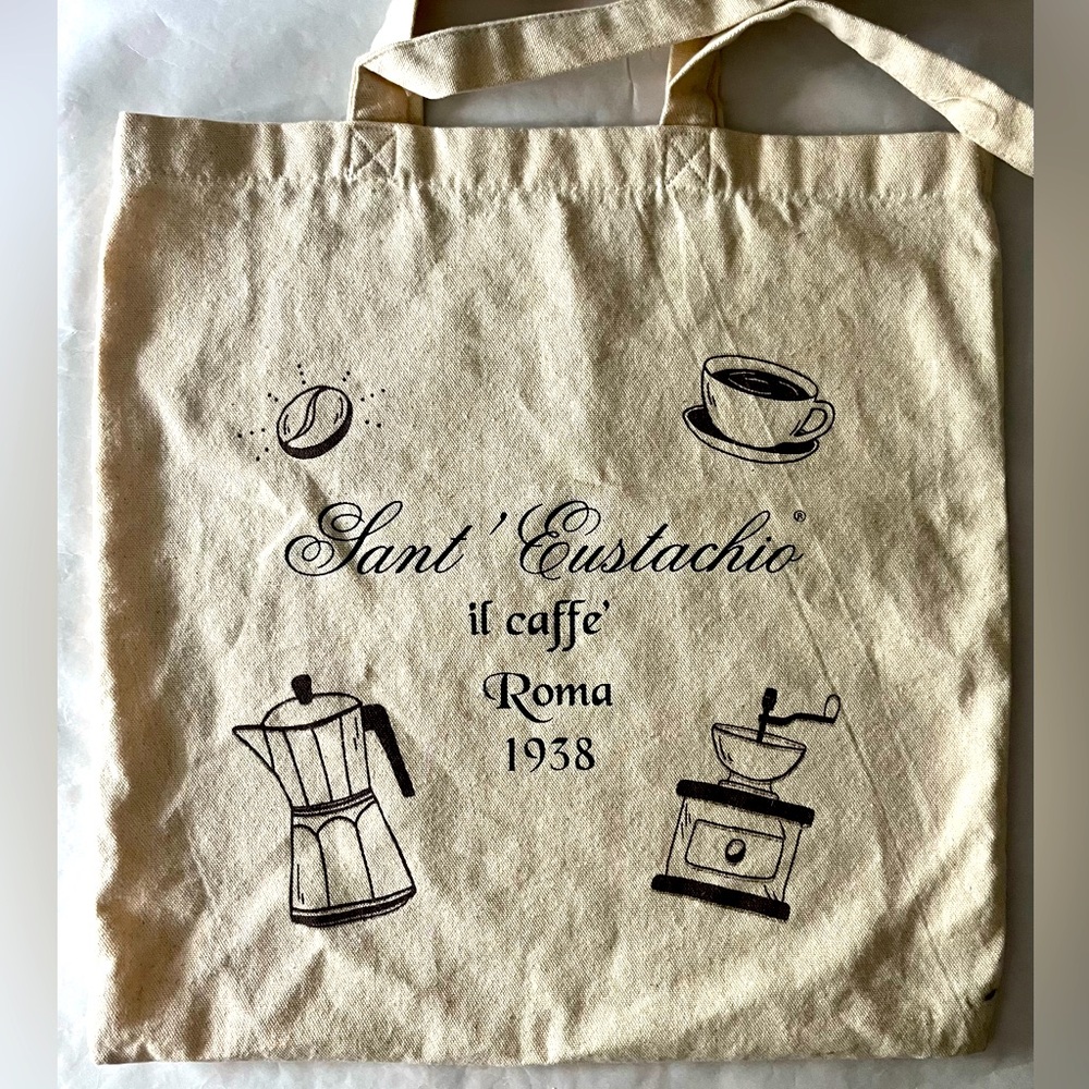 Sant’ Eustachio il Cafe Roma Italy Canvas Tote Bag Italian Coffee Shop